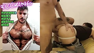 Hairy and cute bottom bear Fucked Raw By Hunk spanish - HE'S REALLY A DEEP THROAT! - Hairy stud assfucked raw pounding cock for jizz - With Alex Barcelona